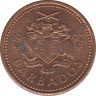 Монета. Барбадос. 1 цент 1992 год. ав.