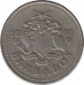 Монета. Барбадос. 25 центов 2000 год. ав.