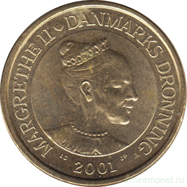 Монета. Дания. 20 крон 2001 год.