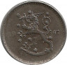 Аверс.Монета. Финляндия. 1 марка 1947 год.