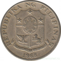 Монета. Филиппины. 10 сентимо 1968 год.