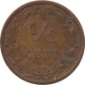 Монета. Нидерланды. 0.5 цента 1884 год. рев.