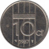 Монета. Нидерланды. 10 центов 1987 год. ав.