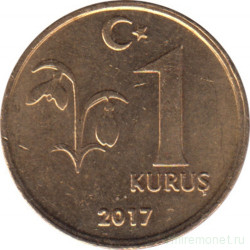 Монета. Турция. 1 куруш 2017 год.