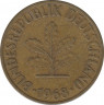 Монета. ФРГ. 10 пфеннигов 1968 год. Монетный двор - Штутгарт (F). ав.