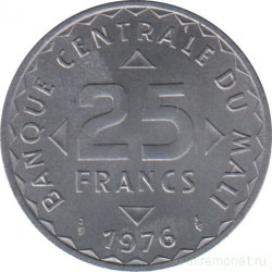 Монета. Мали. 25 франков 1976 год.