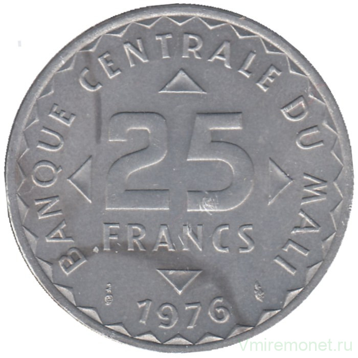 Монета. Мали. 25 франков 1976 год. Монета. Мали. 25 франков 1976 год.