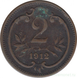 Монета. Австро-Венгерская империя. 2 геллера 1912 год.