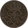 Монета. Швеция. 1 эре 1914 год (4 - закрытая). ав