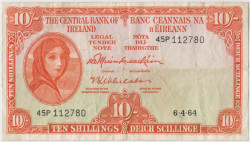Банкнота. Ирландия. 10 шиллингов 1964 год. Тип 63а.