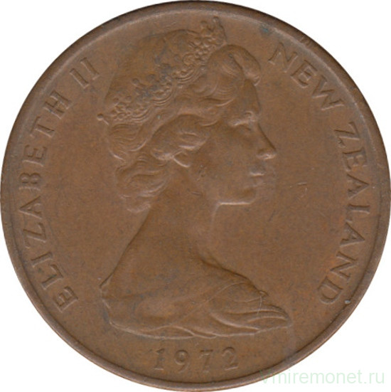 Монета. Новая Зеландия. 2 цента 1972 год.