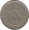 Аверс. Монета. Швеция. 50 эре 1962 год.