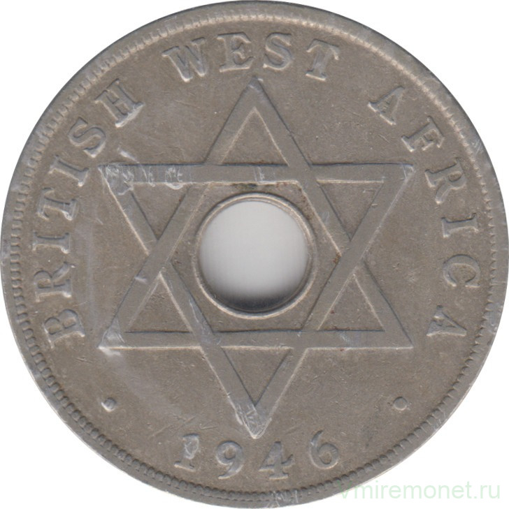 Монета. Британская Западная Африка. 1 пенни 1946 год. (H).