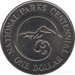 Монета. Новая Зеландия. 1 доллар 1987 год. 100 лет национальным паркам.