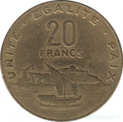 Монета. Джибути. 20 франков 2010 год.