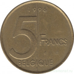 Монета. Бельгия. 5 франков 1996 год. BELGIQUE.