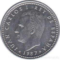 Монета. Испания. 1 песета 1987 год.
