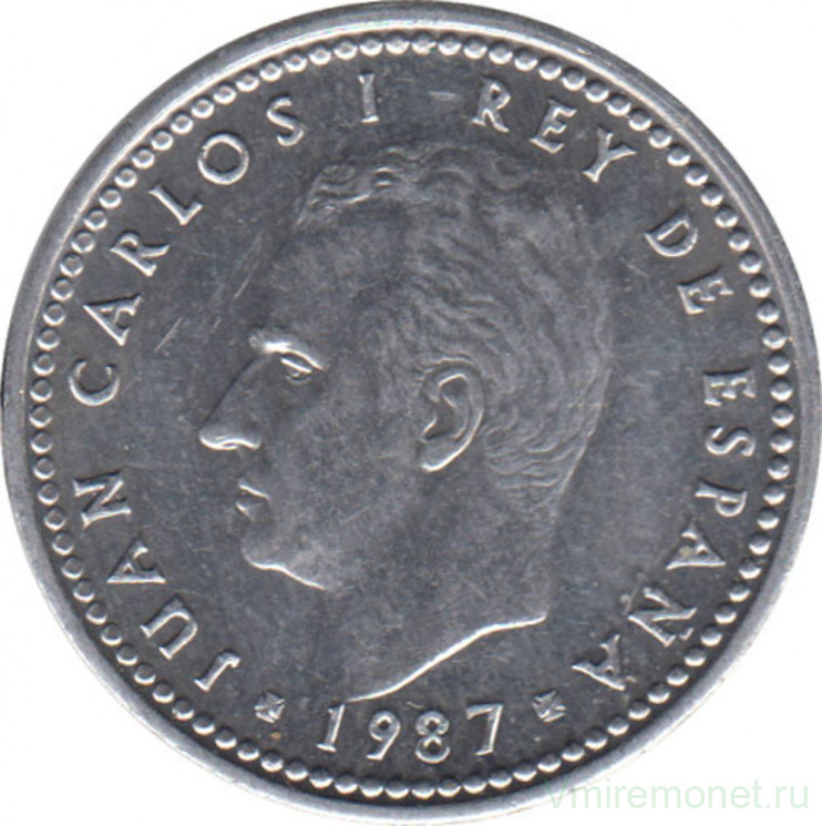 Монета. Испания. 1 песета 1987 год.