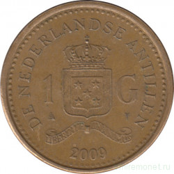 Монета. Нидерландские Антильские острова. 1 гульден 2009 год.