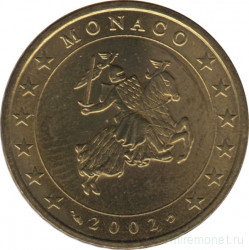 Монета. Монако. 50 центов 2002 год.