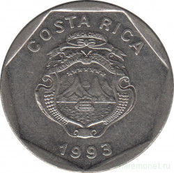 Монета. Коста-Рика. 5 колонов 1993 год.