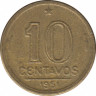 Монета. Бразилия. 10 сентаво 1951 год. ав.