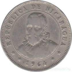 Монета. Никарагуа. 25 сентаво 1964 год. 