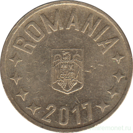 Монета. Румыния. 50 бань 2017 год.