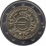Монета. Германия. 2 евро 2012 год. 10 лет наличного обращения евро. (G). ав.