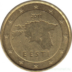 Монета. Эстония. 10 центов 2011 год.
