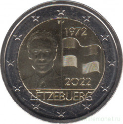 Монета. Люксембург. 2 евро 2022 год. 50 лет флагу Люксембурга.