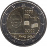 Монета. Люксембург. 2 евро 2022 год. 50 лет флагу Люксембурга. ав.