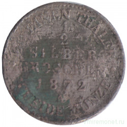 Монета. Германия. Пруссия. 1/2 гроша 1872 год. Монетный двор - Берлин (А).
