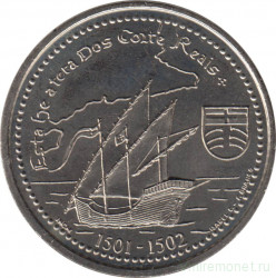 Монета. Португалия. 200 эскудо 2000 год. Земля трёх Корте-Риал (Ньюфаундленд).