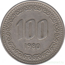Монета. Южная Корея. 100 вон 1980 год.