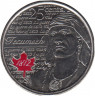 Монета. Канада. 25 центов 2012 год. Война 1812 года. Текумзе. Красная эмаль. ав.