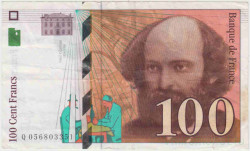 Банкнота. Франция. 100 франков 1998 год. Тип 158а.