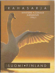 Монеты. Финляндия. Набор разменных монет 1996 год. В буклете. С жетоном.