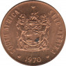 Монета. Южно-Африканская республика (ЮАР). 1/2 цента 1970 год. ав.