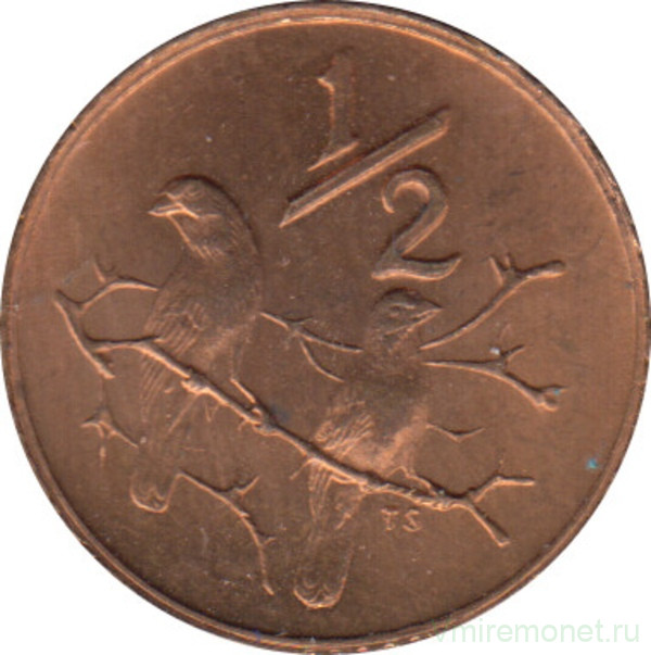Монета. Южно-Африканская республика (ЮАР). 1/2 цента 1970 год.