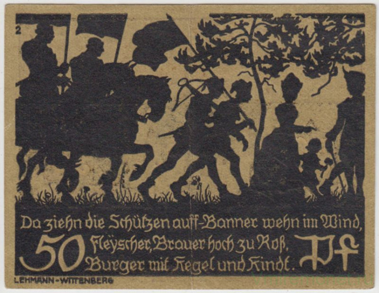 Бона. Нотгельд. Германия. Курорт Шмидеберг. 50 пфеннигов 1921 год. Вариант 1186.1.а.2.