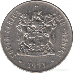 Монета. Южно-Африканская республика (ЮАР). 50 центов 1971 год.