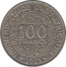 Монета. Западноафриканский экономический и валютный союз (ВСЕАО). 100 франков 1971 год. ав.