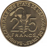 Монета. Западноафриканский экономический и валютный союз (ВСЕАО). 25 франков 2011 год. рев.