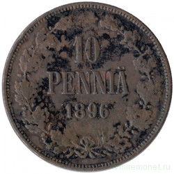 Монета. Русская Финляндия. 10 пенни 1896 год.
