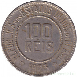Монета. Бразилия. 100 рейсов 1923 год.