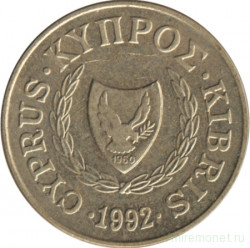 Монета. Кипр. 2 цента 1992 год.