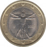 Монета. Италия. 1 евро 2002 год. ав.