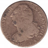 Монета. Франция. 2 соля 1792 год. Надпись "ROI DES FRANÇOIS". Отметка монетного двора "A" - Париж.