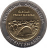 Монета. Аргентина. 1 песо 2010 год. 200 лет Аргентине. Ледник Перито-Морено. ав.